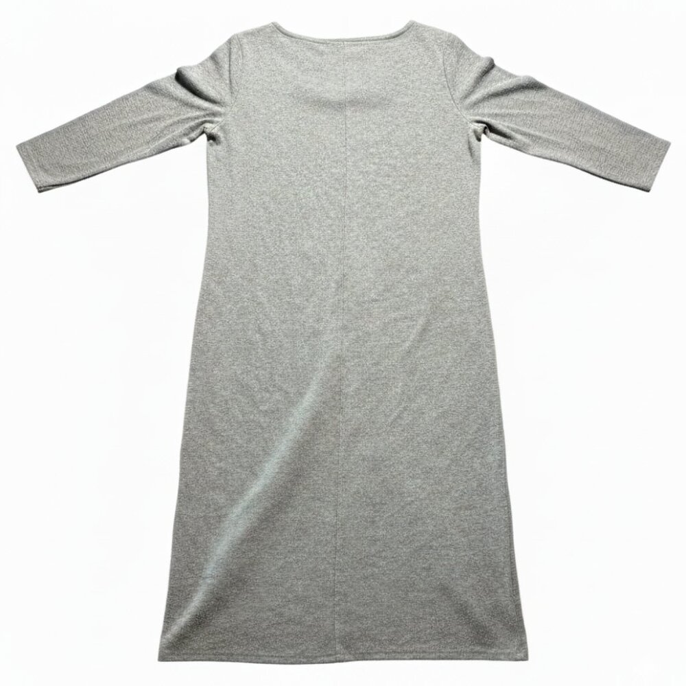 A New Day Women's Long Sleeve Midi Knit Shift Dress Gray XL NEW